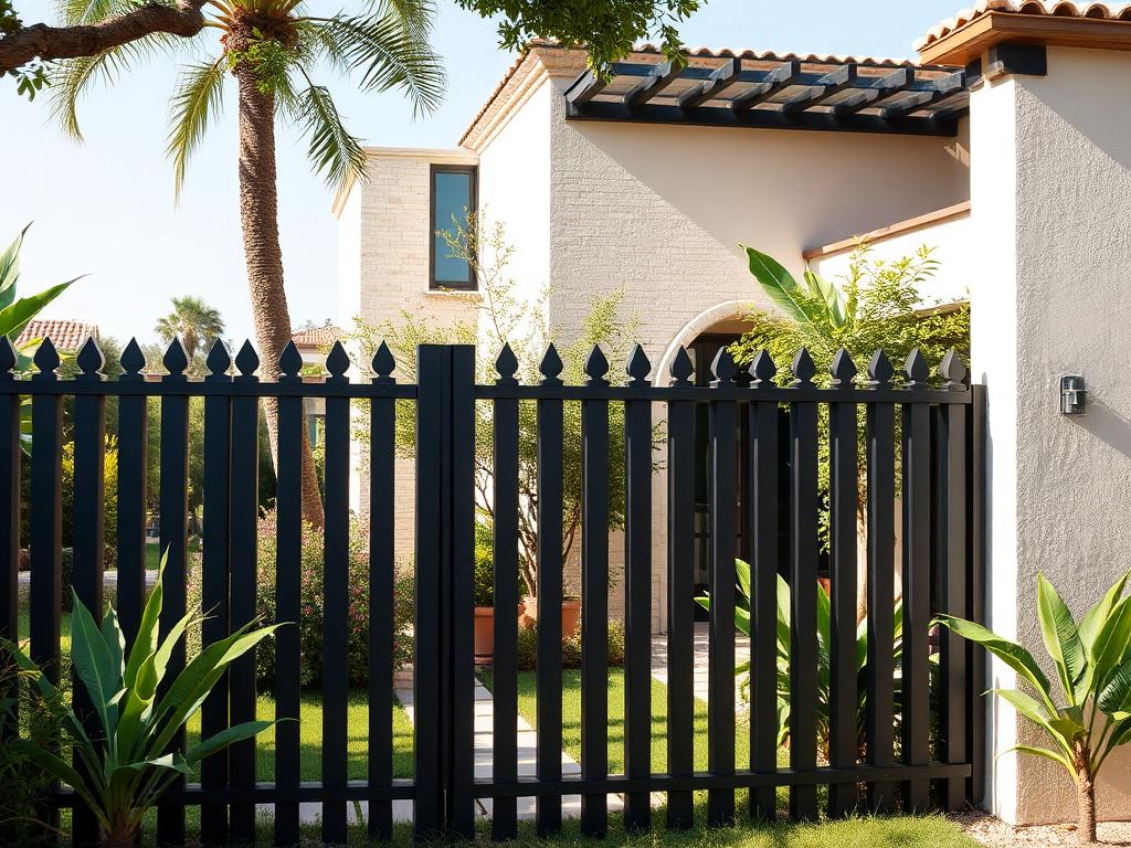 Clôture métallique à lames verticales réalisée à Casablanca