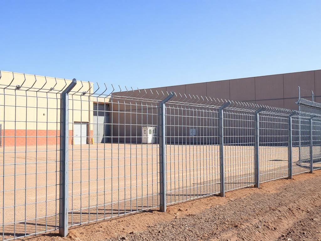 Clôture industrielle galvanisée réalisée à Kénitra