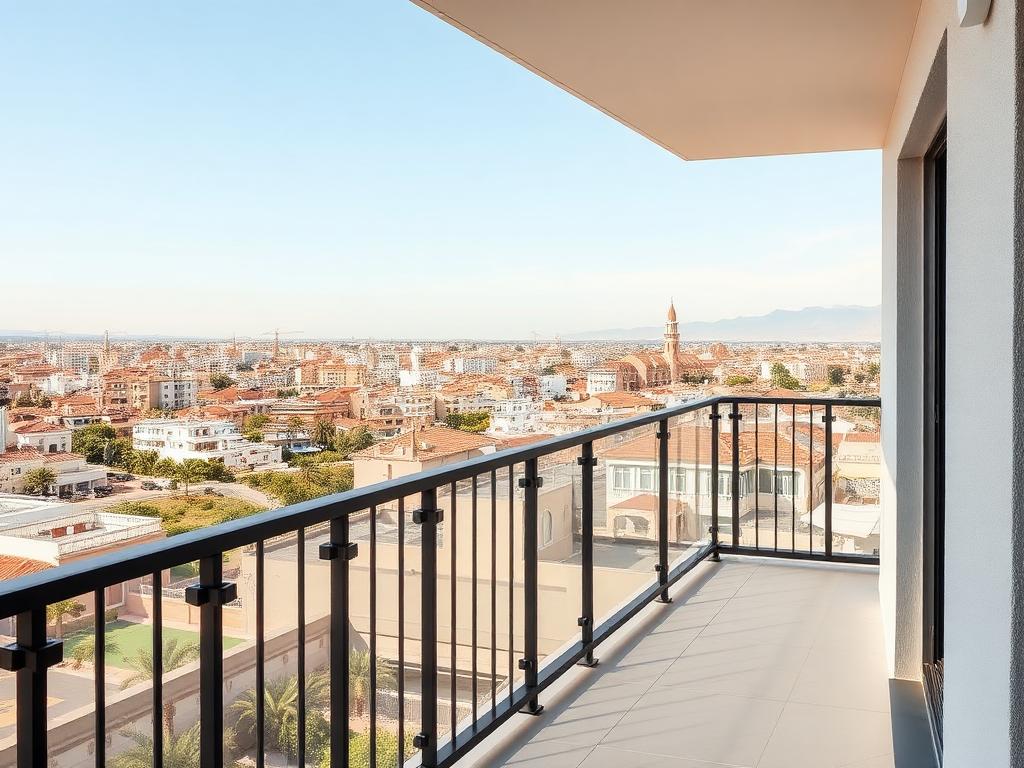 Garde-corps de balcon en verre et acier noir réalisé à Casablanca