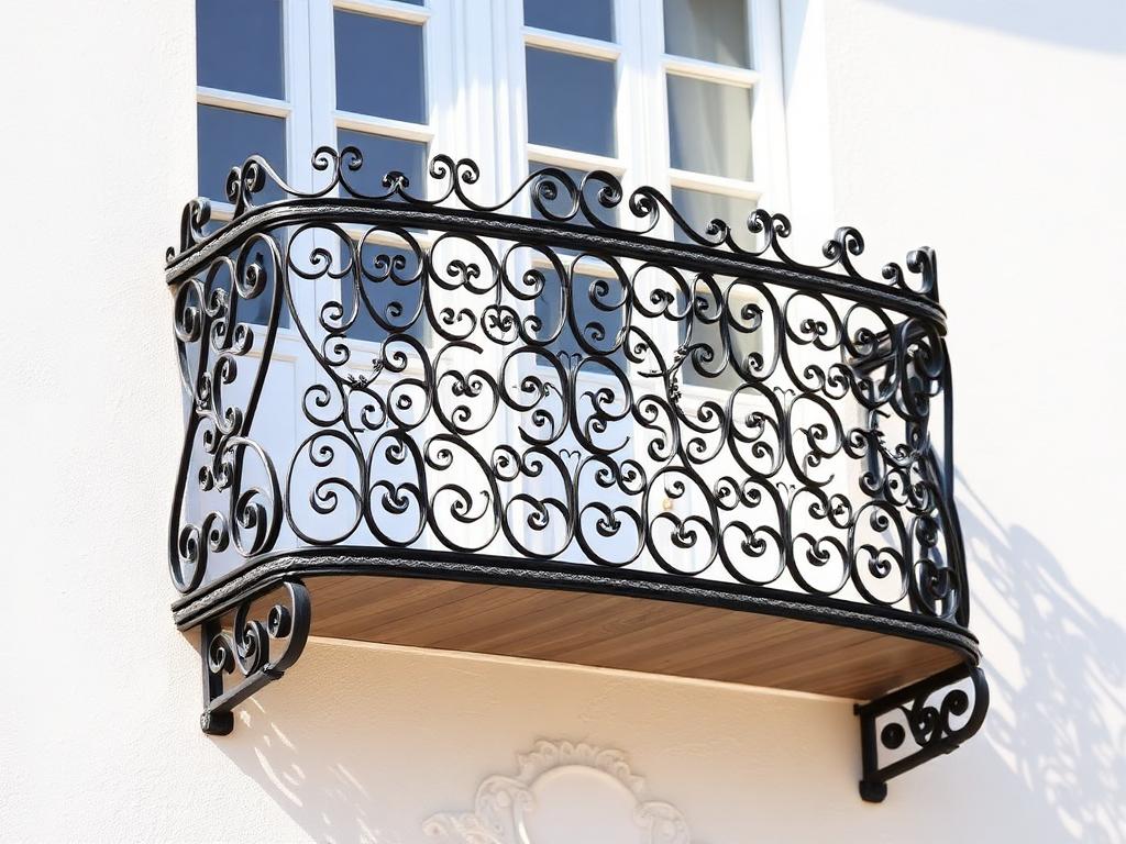 Balcon en fer forgé ornemental réalisé à Meknès