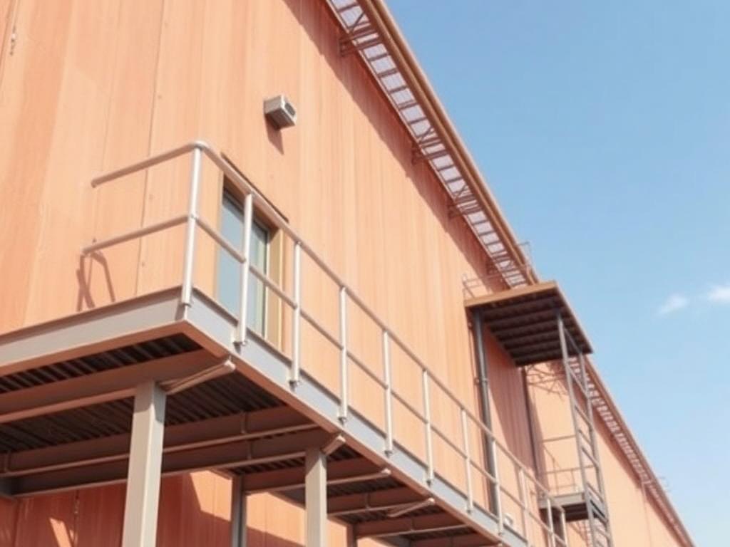 Passerelle et plateforme d'accès métalliques réalisées à Tanger
