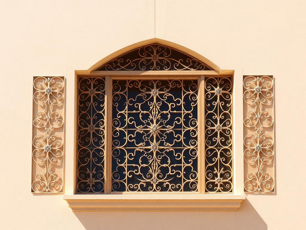 Grilles de fenêtre ornementales en métal réalisées à Fès