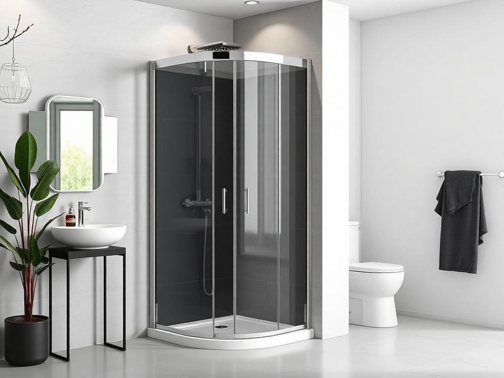 Paroi de douche sur mesure en acier et verre réalisée à Rabat